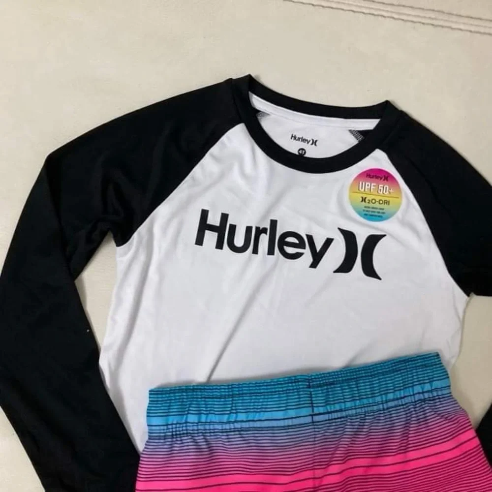Hurley New Rainbow long sleeve active shorts performances set 8008